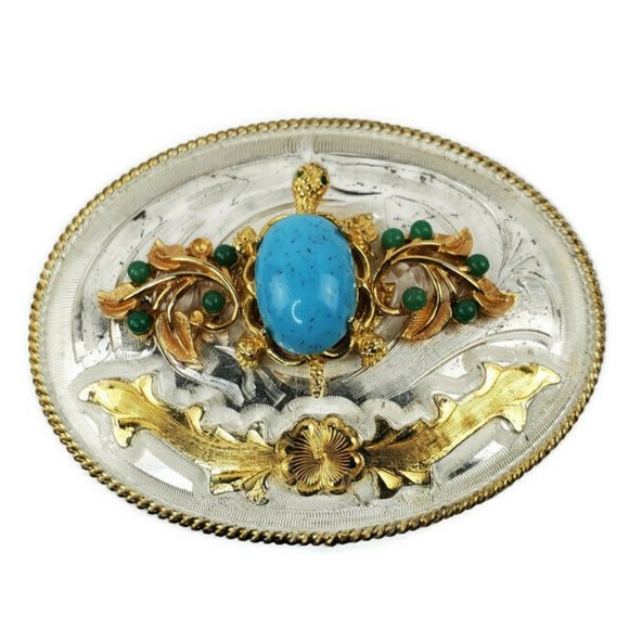 Baby Blue Torquoise Spiny Oyster Shell Buckle. - Picture 3 of 6